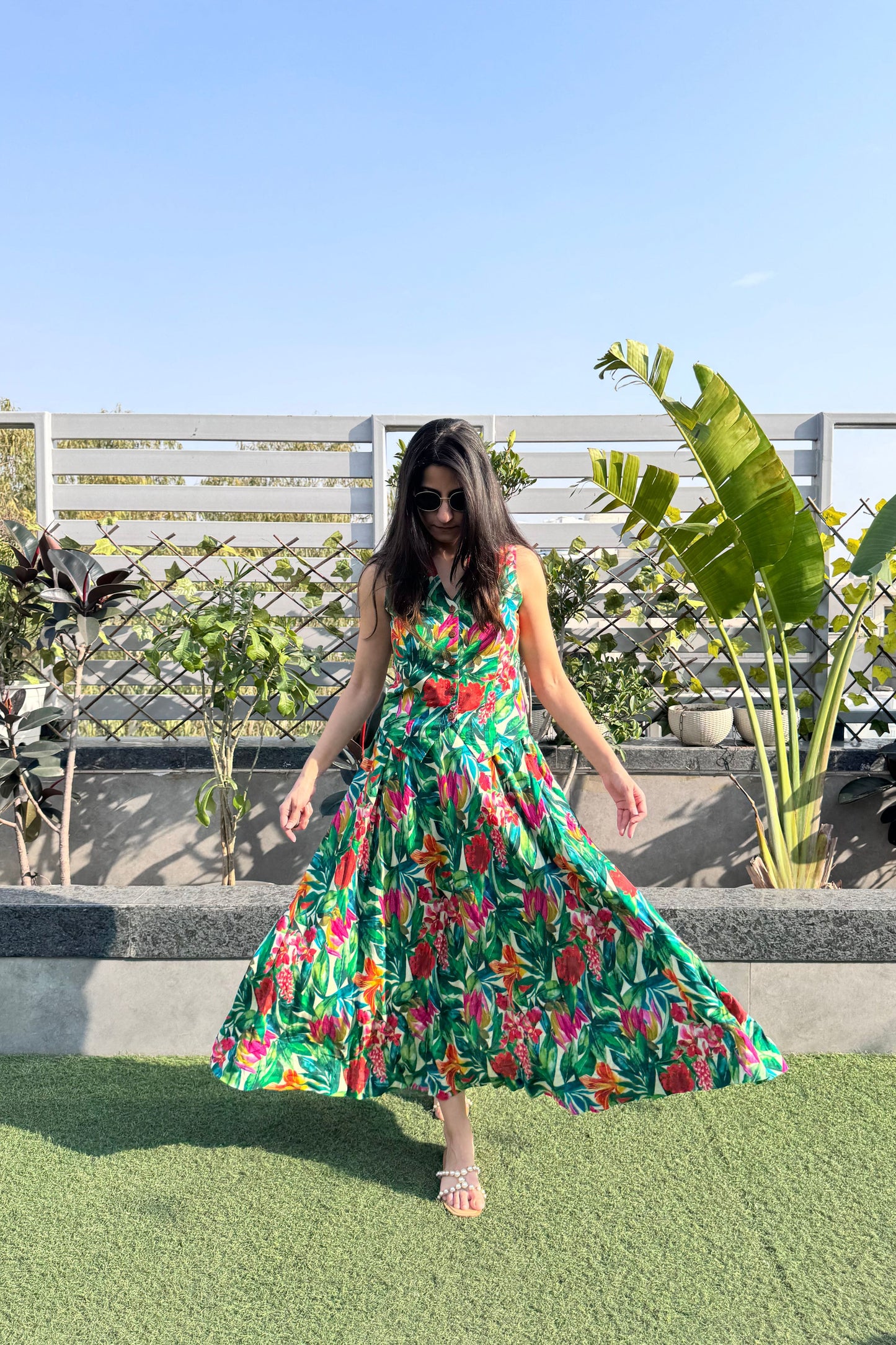 Floral Waistcoat Skirt Set