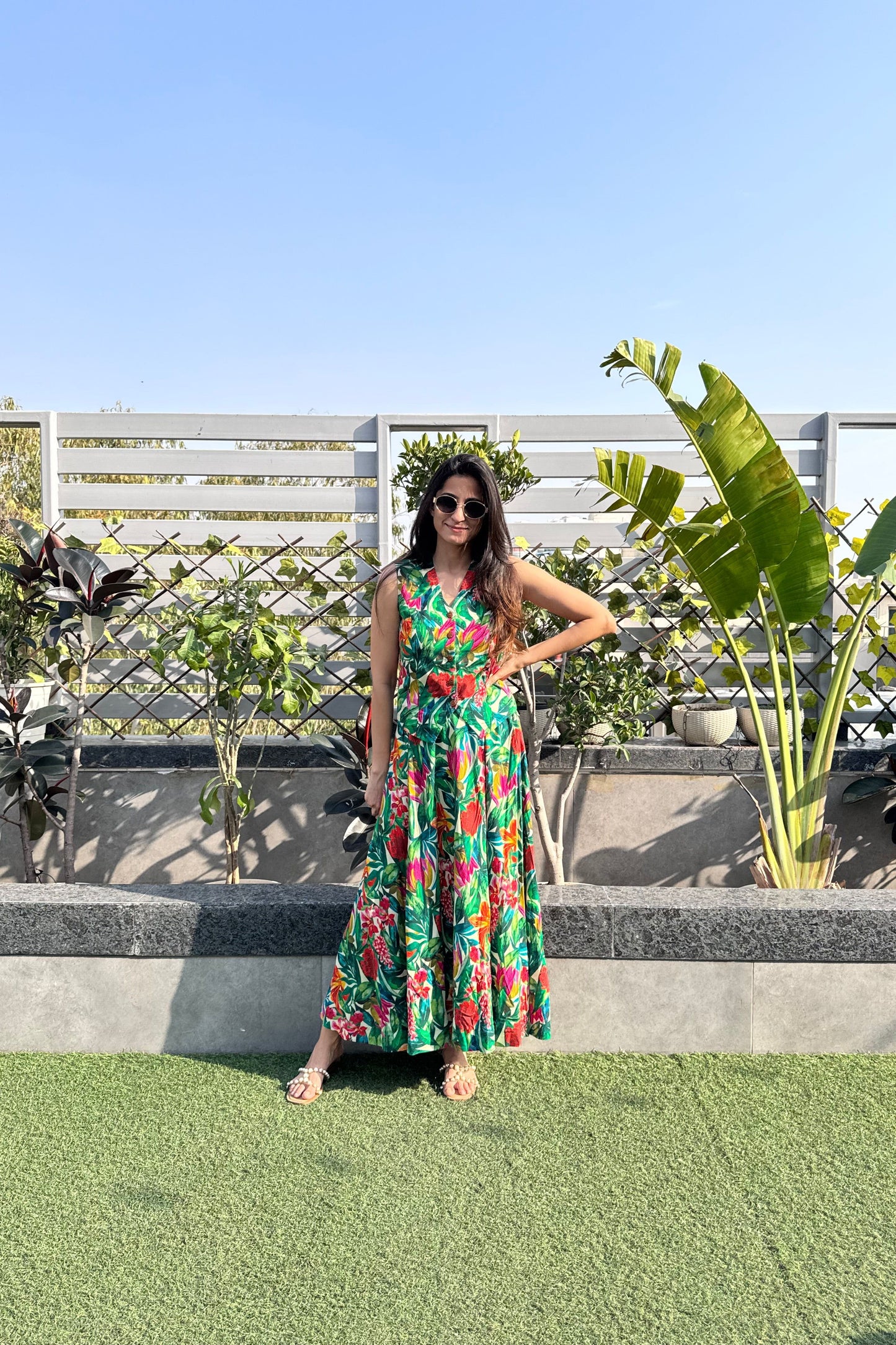 Floral Waistcoat Skirt Set