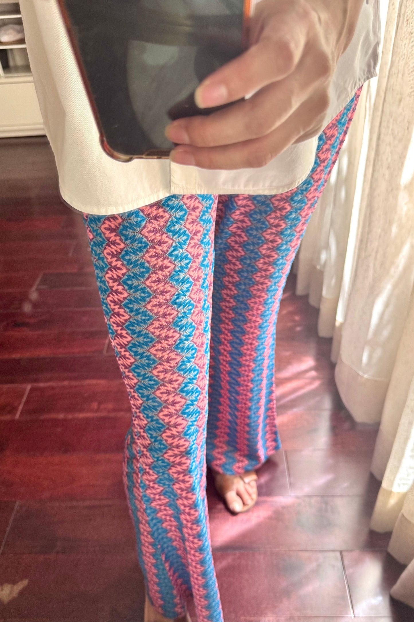 Knit Pants - Pink and Blue
