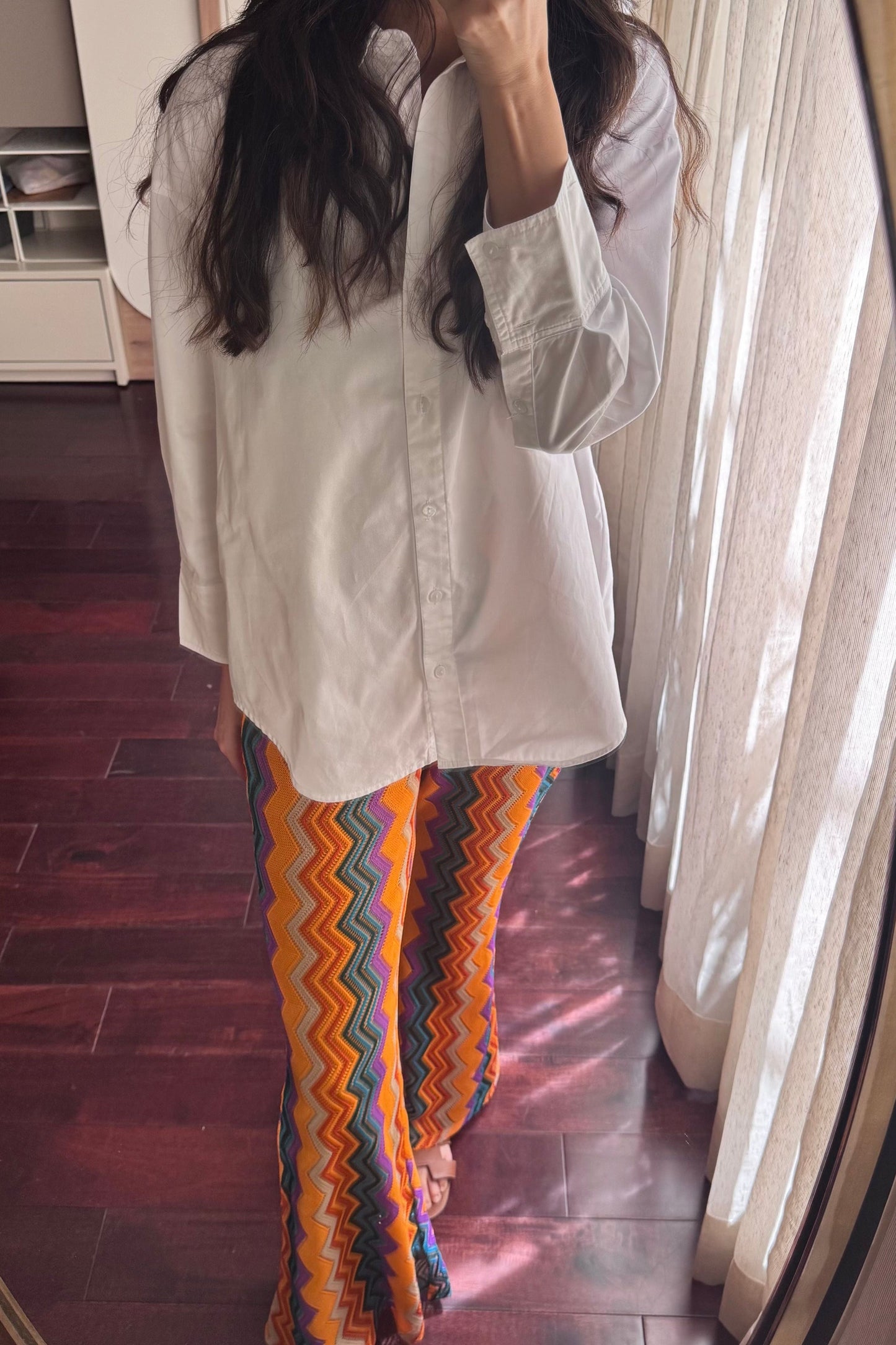 Knit Pants - Orange Chevron