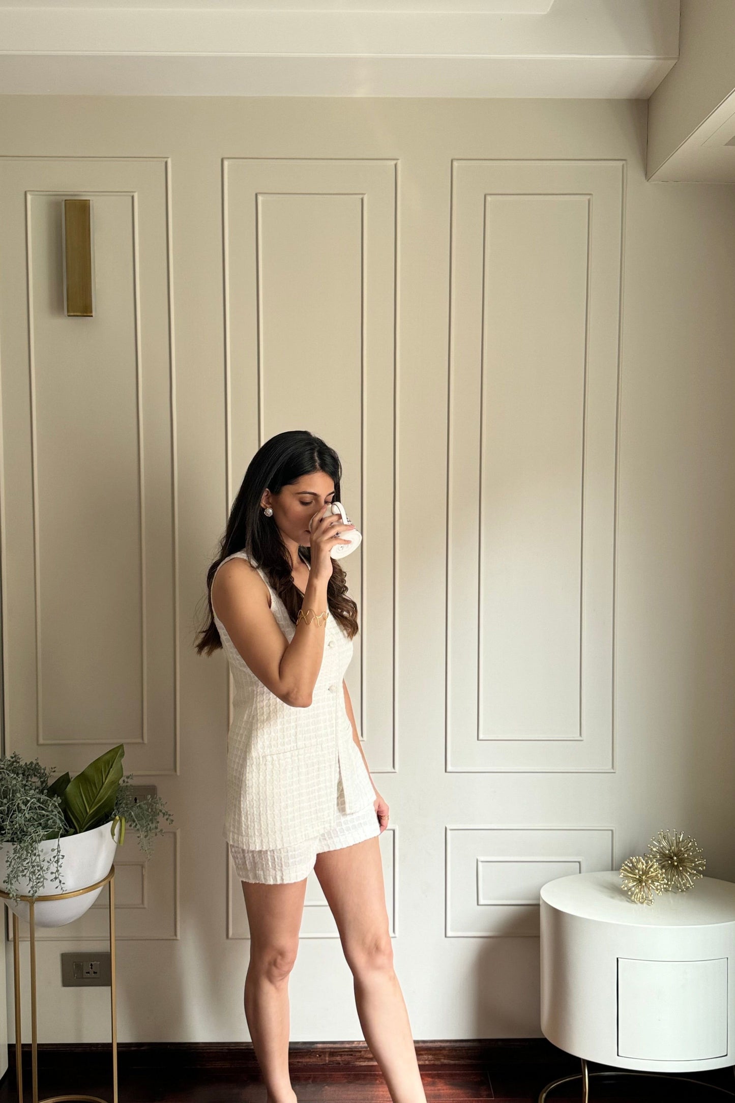 White Waistcoat Set