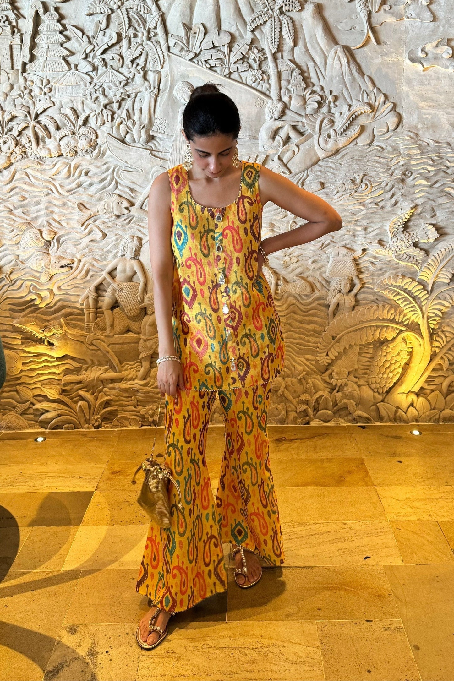 Yellow Ikat Set