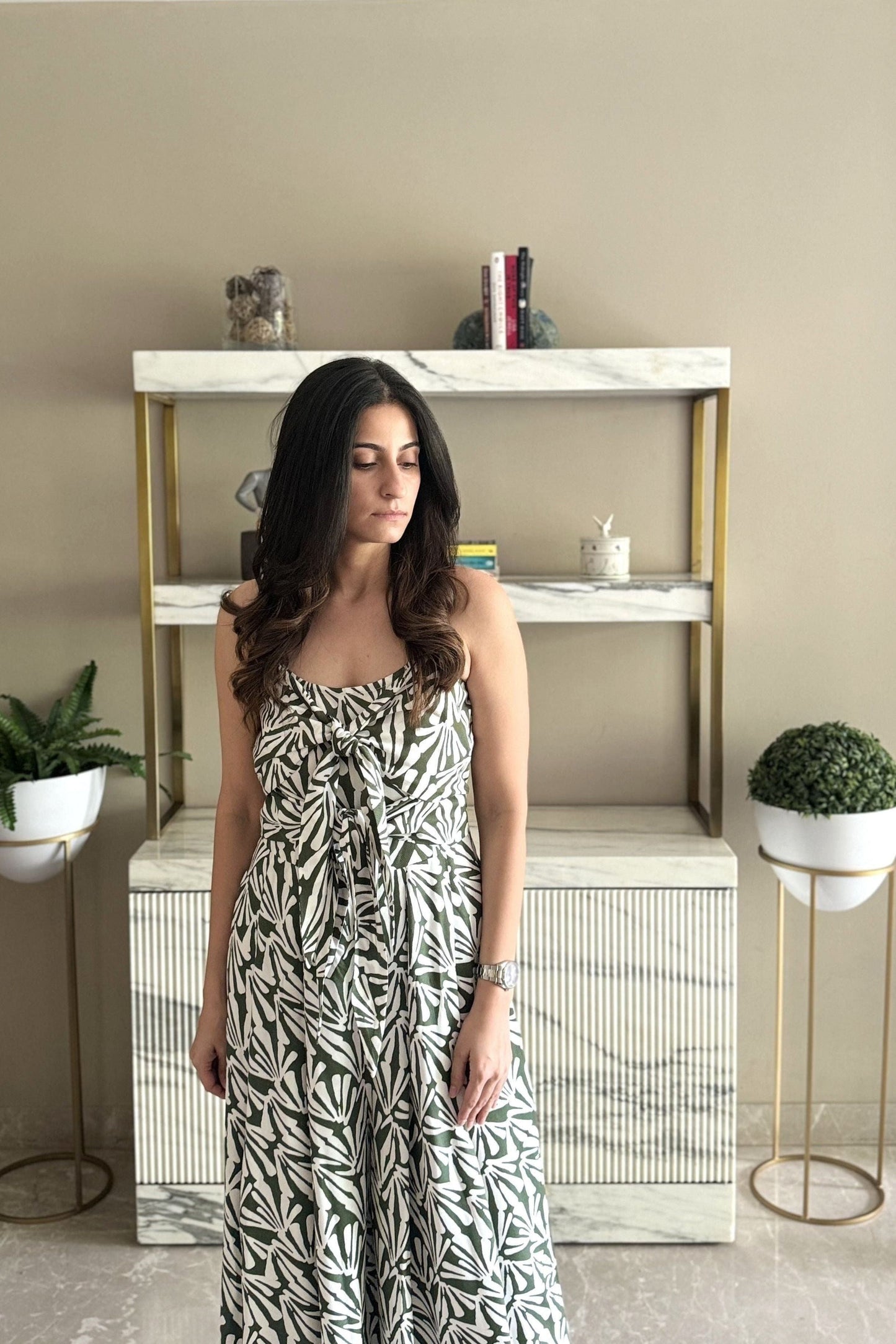 Printed Double Tie Jumpsuit