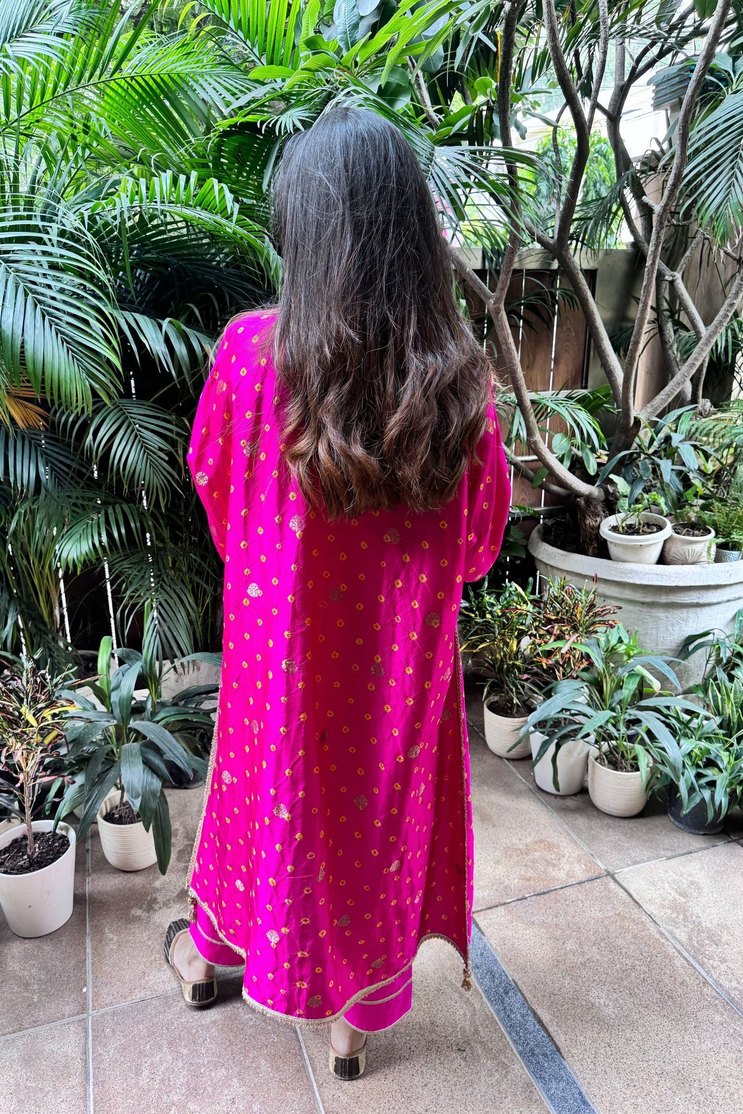 Hot Pink Silk Kurta Set