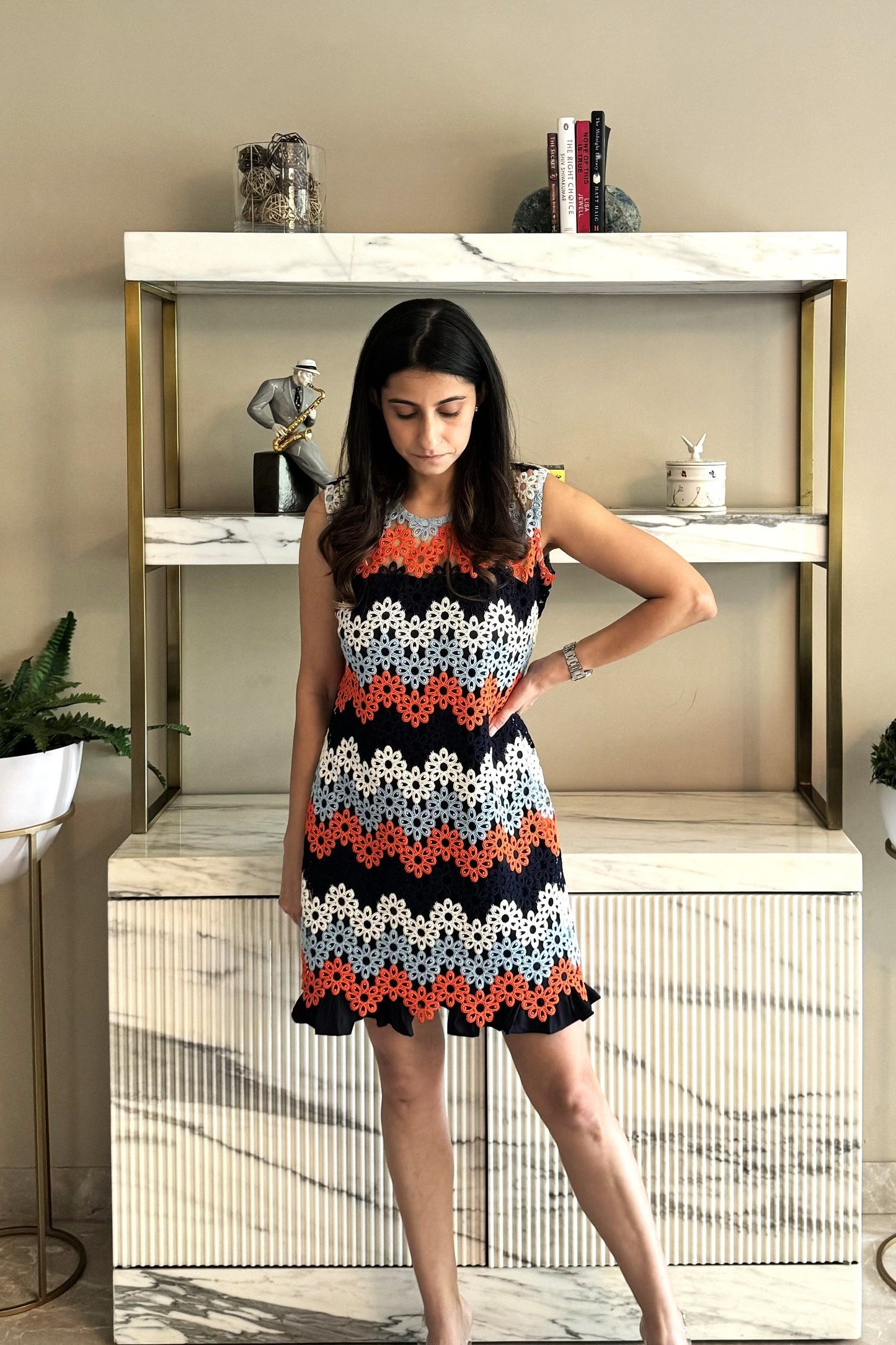 Multicolour Crochet Style Dress