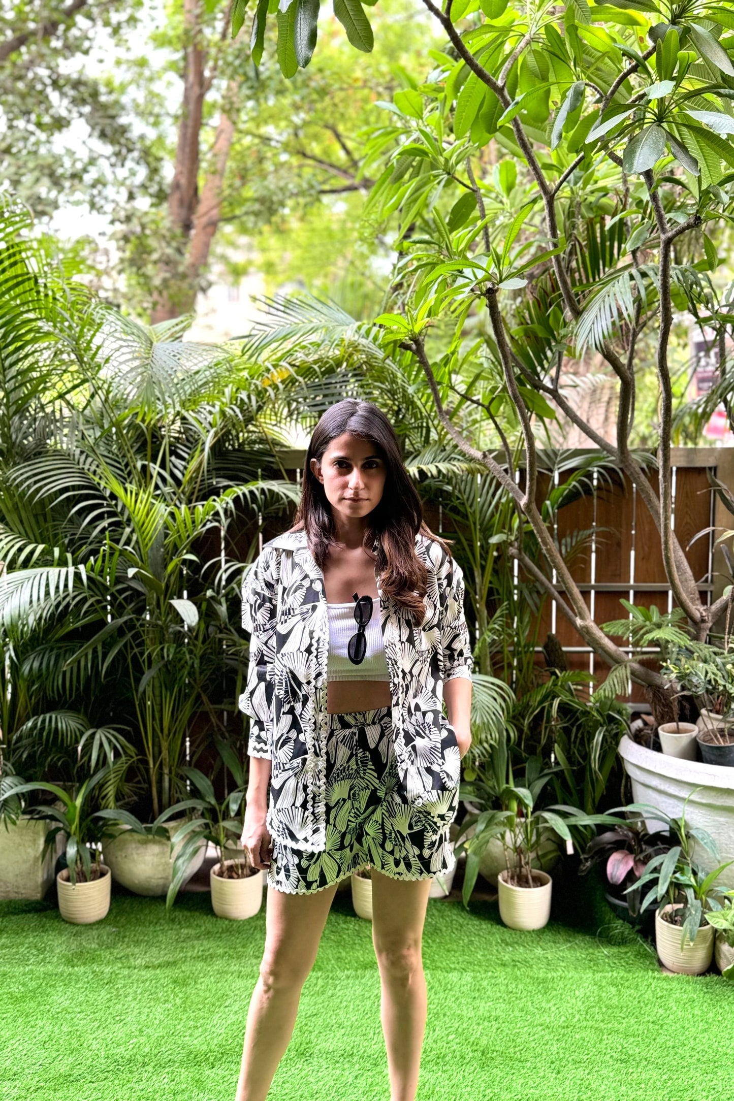 Brown Palm Print Set