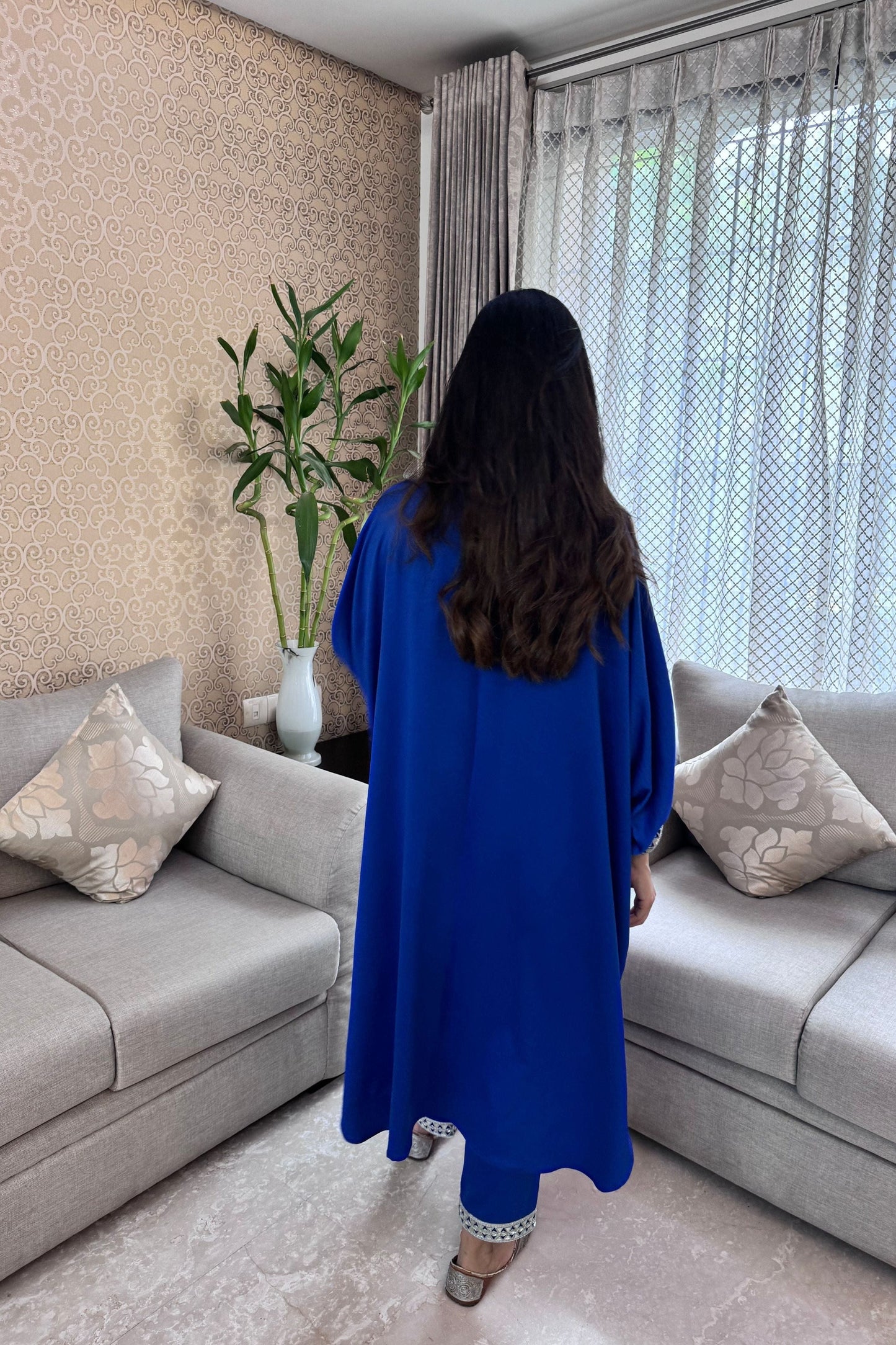 Blue Kaftan Kurta Set