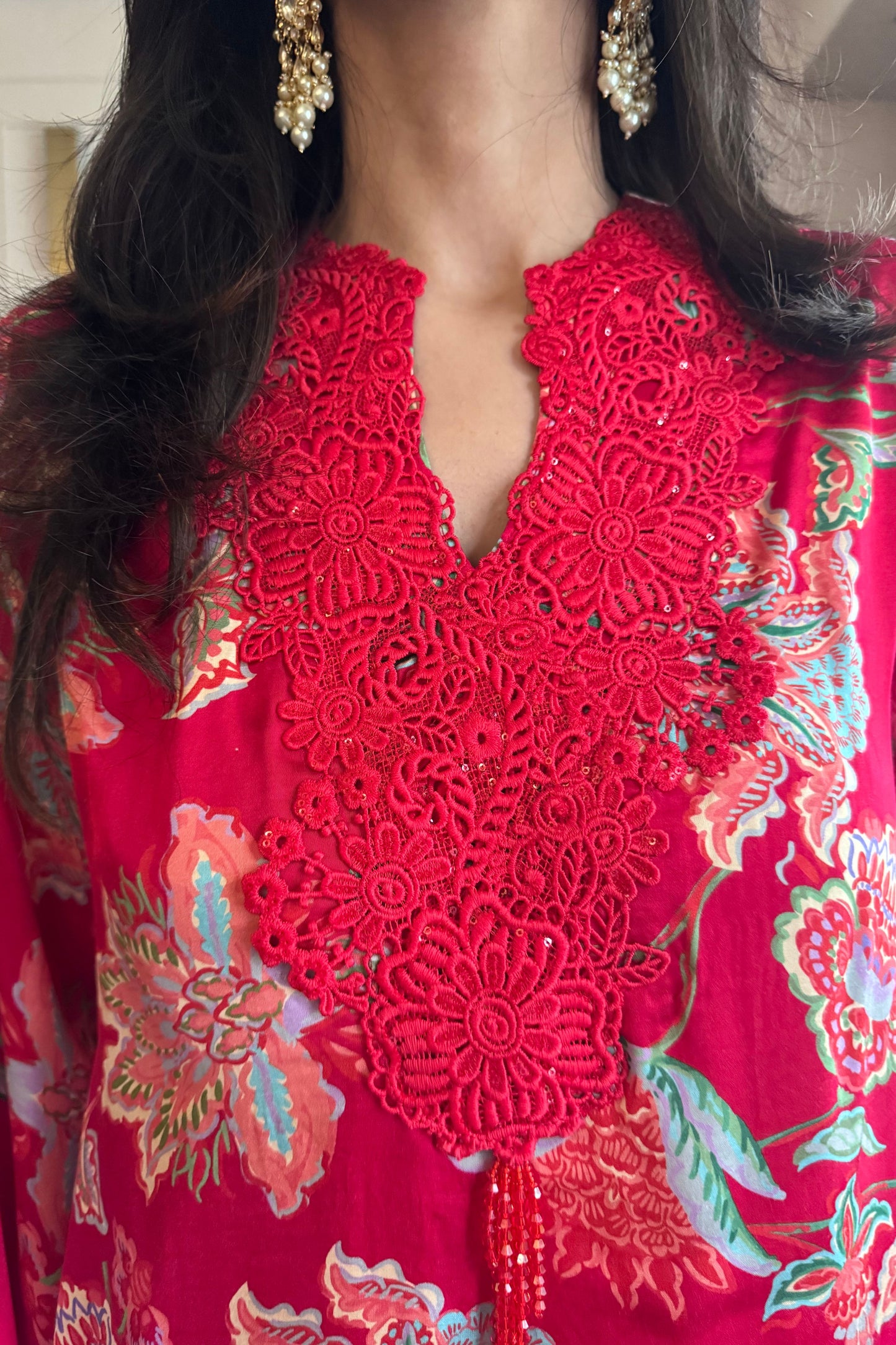 Red Gharara Set
