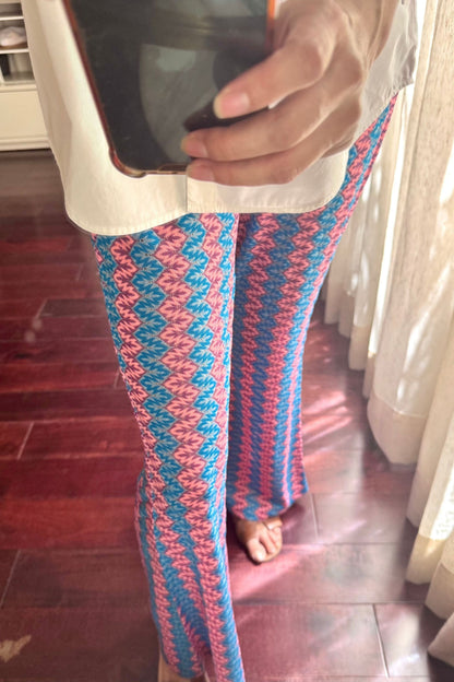 Knit Pants - Pink and Blue
