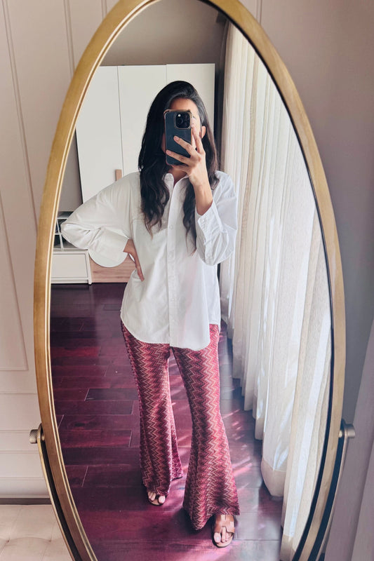 Knit Pants - Maroon