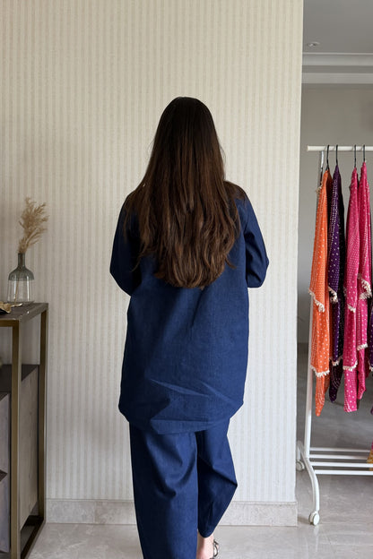 Denim Kurta Set