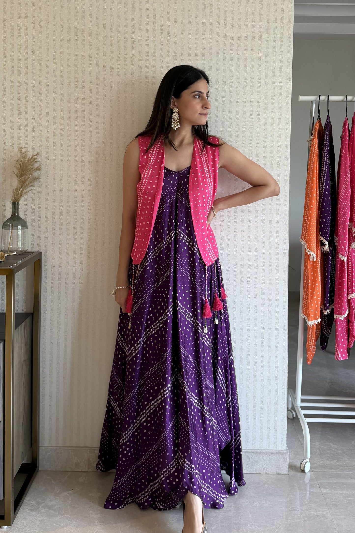Bandhani Jacket Set